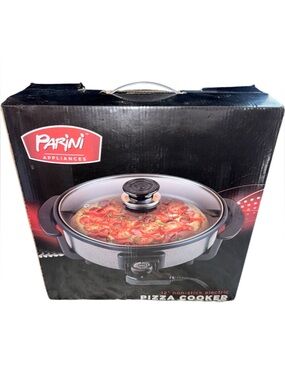 NWT’s Parini Appliances 12" Electric Pizza Cooker - Black & Silver